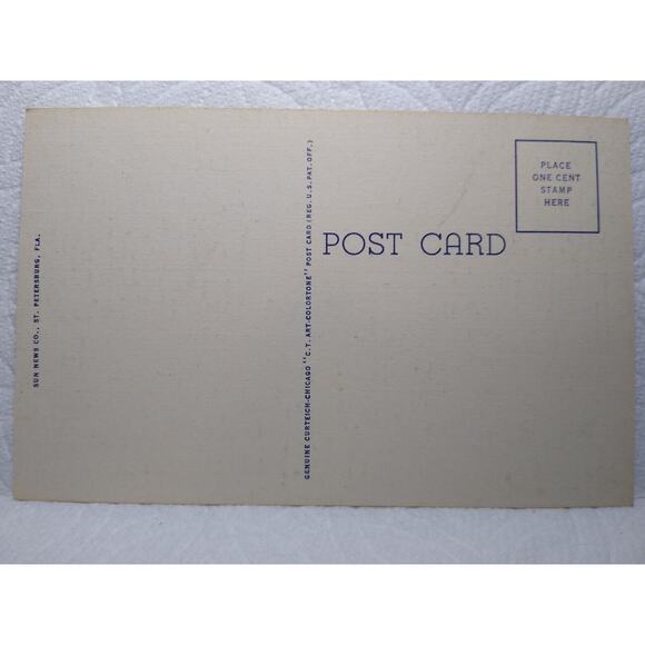 Greetings From St Petersburg Florida Large Big Letter Linen Postcard Curt Teich - Picture 3 of 3